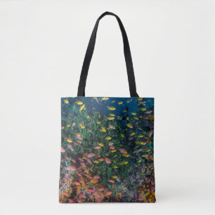 Schools of Fish Swim in Reef Tote Bag