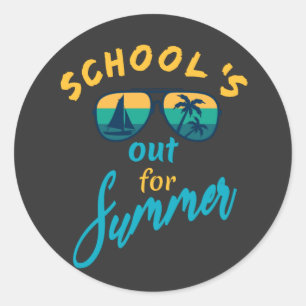 School's out for summer classic round sticker