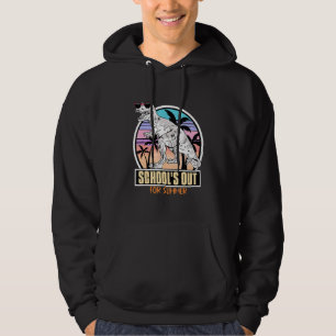 Schools Out For Summer Dinosaur Retro Sunset Vacat Hoodie