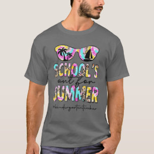 School's Out For Summer Kindergarten Teacher Leopa T-Shirt