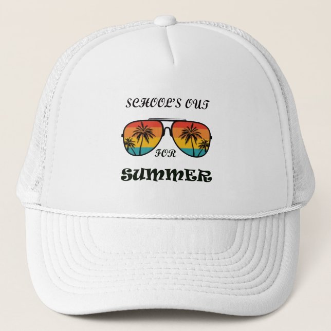 School's Out For Summer Last Day Of School 2023 Trucker Hat (Front)