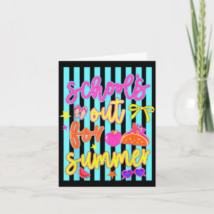School's out for summer last day of school preppy card