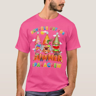 Schools Out For Summer Para Crew Gnomes Summer Vib T-Shirt