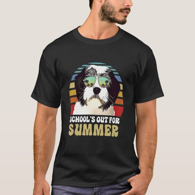 Schools Out For Summer Polish Lowland Sheepdog Dog T-Shirt (Front)
