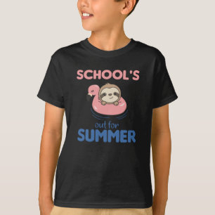 Schools Out For Summer Sloth Funny Animals T-Shirt