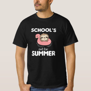 Schools Out For Summer Sloth Funny Animals T-Shirt