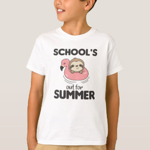 Schools Out For Summer Sloth Funny Animals T-Shirt