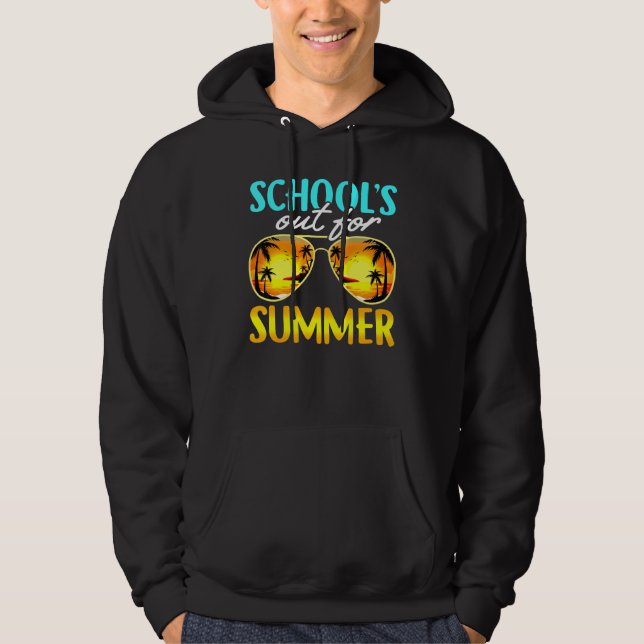 Schools Out For Summer Sunglasses Beach Sunset Hoodie (Front)