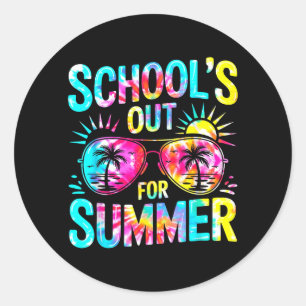 Schools Out for Summer Sungles Tie Dye Last Day of Classic Round Sticker