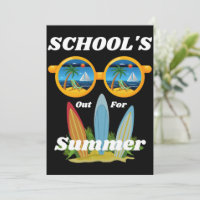 Schools out for the summer thank you card