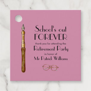 School's Out Forever Vintage Teachers Retirement Favour Tags