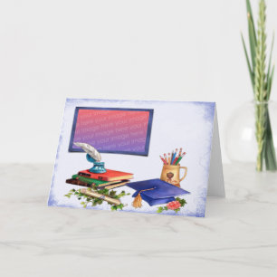 School's Over Graduation Photo Frame Card