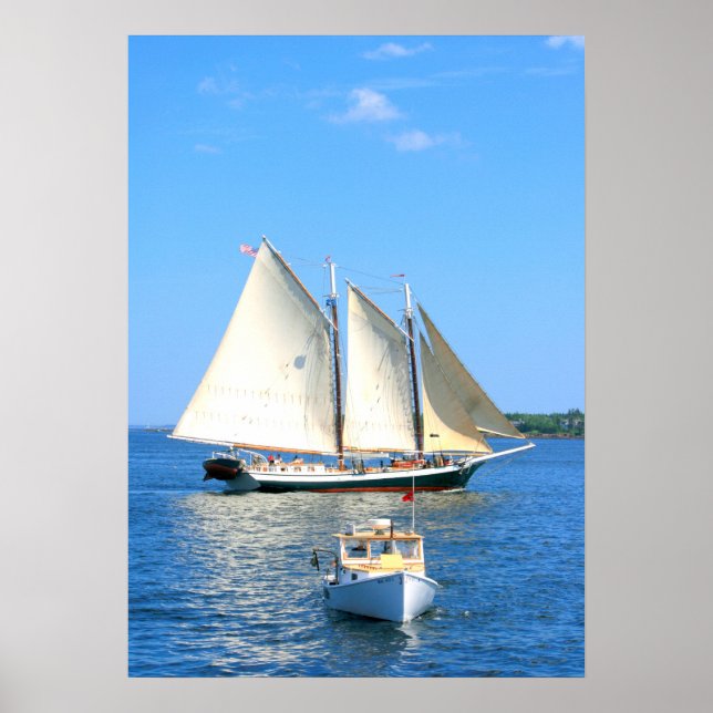schooner and lobster boat poster (Front)