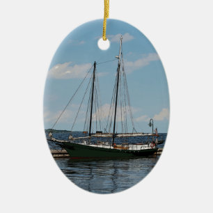 Schooner Ceramic Tree Decoration