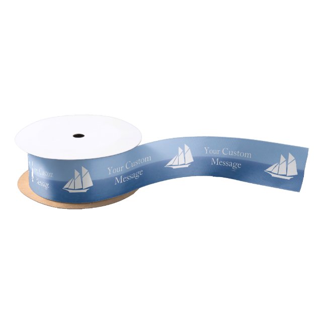 Schooner Sailboat Satin Ribbon (Spool)