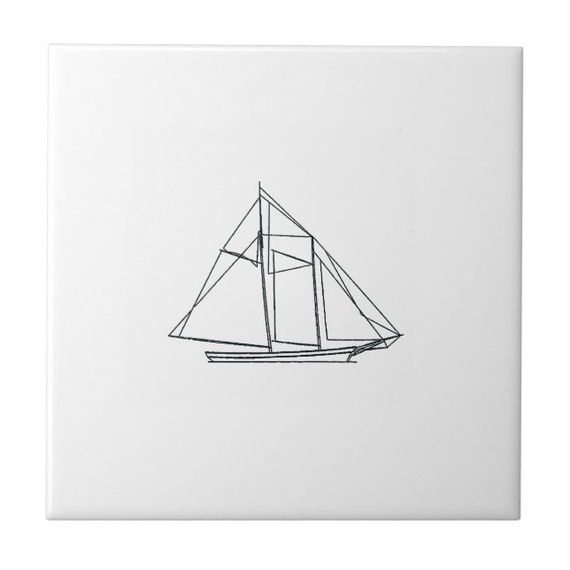 Schooner Sailboat Tile (Front)