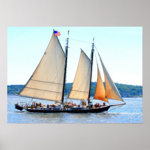 schooner sailing poster
