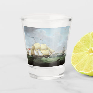 Schooner ship Harriet 1900s Shot Glass