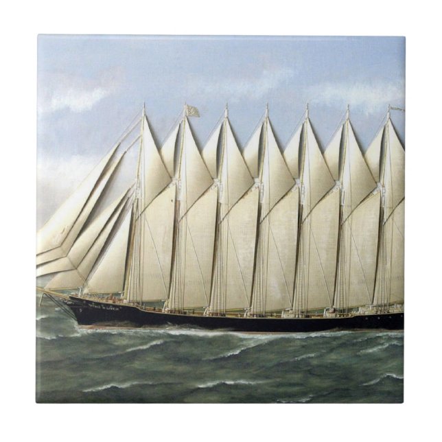 Schooner Thomas W Lawson 1900s Tile (Front)