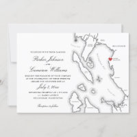 Schooner Zodiac Bellingham Bay WA Map Wedding