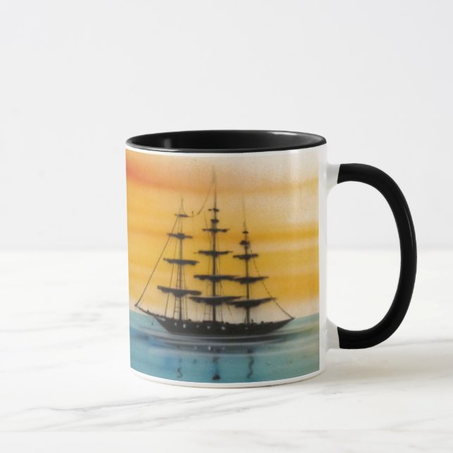 Schooners at Sunset Design Coffee Mug (Right)