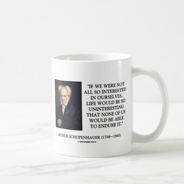 Schopenhauer Interested In Ourselves Quote Coffee Mug (Right)