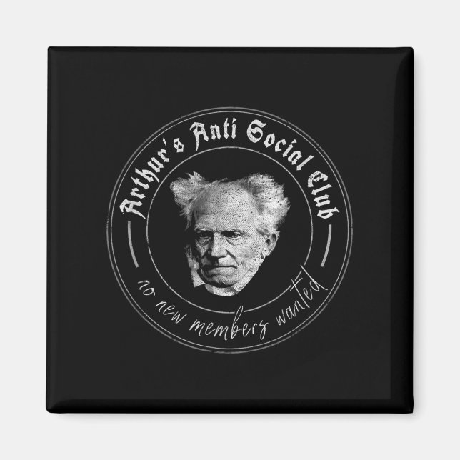 Schopenhauer Philosophy Aphorisms Arthurs Anti Soc Magnet (Front)