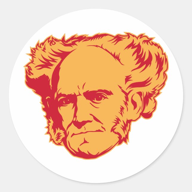 Schopenhauer Portrait Sticker (Front)