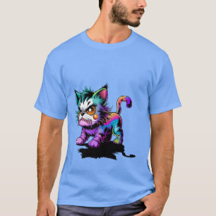 Schräge Katze T-Shirt