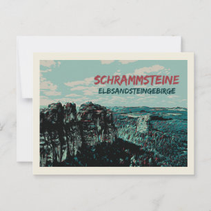 Schrammsteine, Elbe Sandstone Mountains Postcard