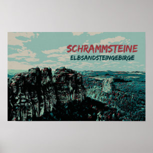 Schrammsteine, Elbe Sandstone Mountains Poster