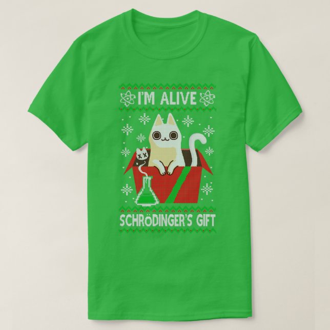 Schrdingers Gift Ugly Christmas Sweater Science ch (Design Front)