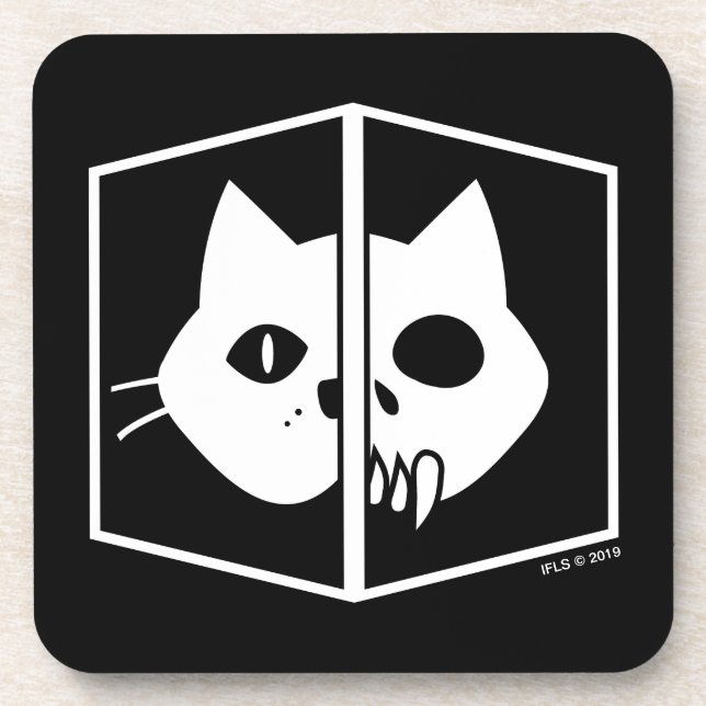Schrödinger Cat Graphic Coaster (Front)