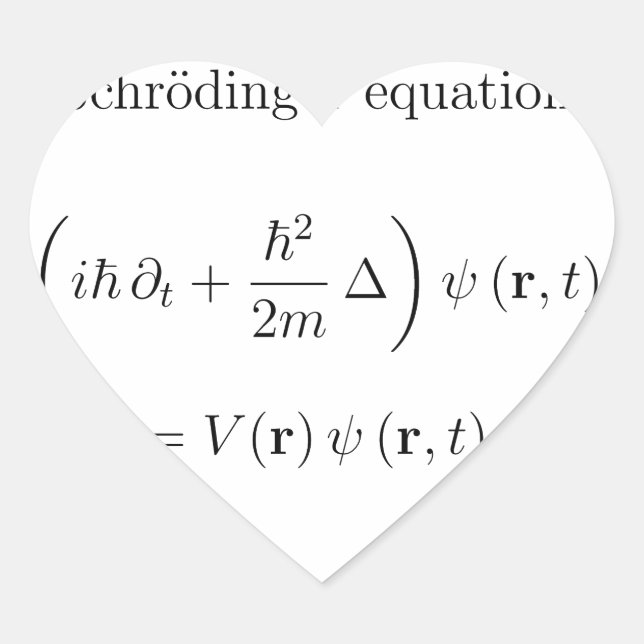 Schrodinger equation with name heart sticker (Front)