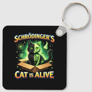 Schrödinger’s Curious Cat Key Ring