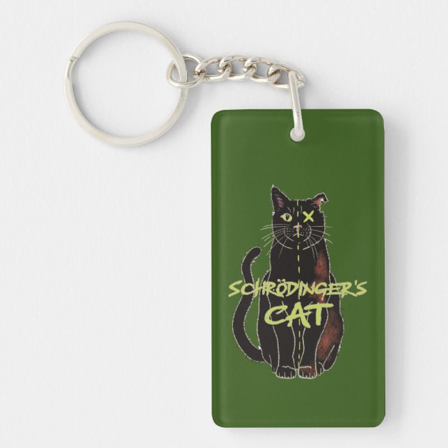 Schrodinger's Cat Acrylic Keychain (Front)