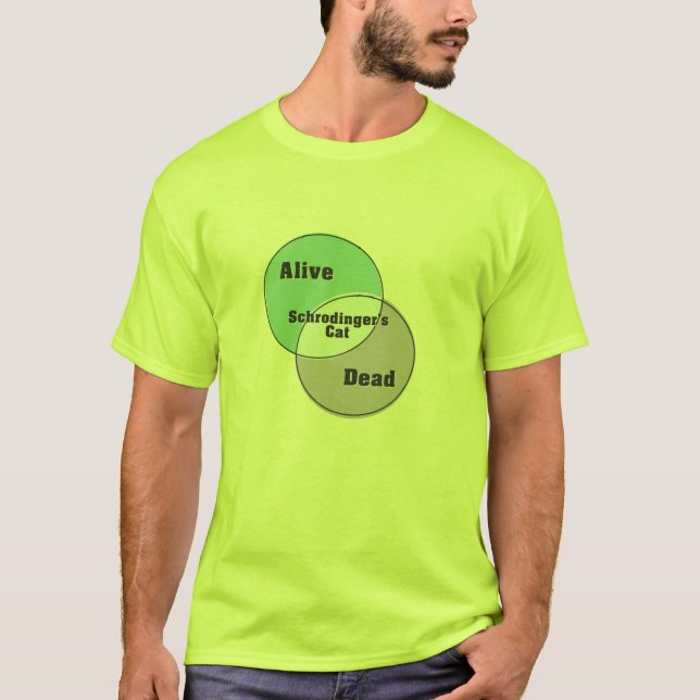 Schrodinger's Cat Alive Dead venn diagram T-Shirt (Front)