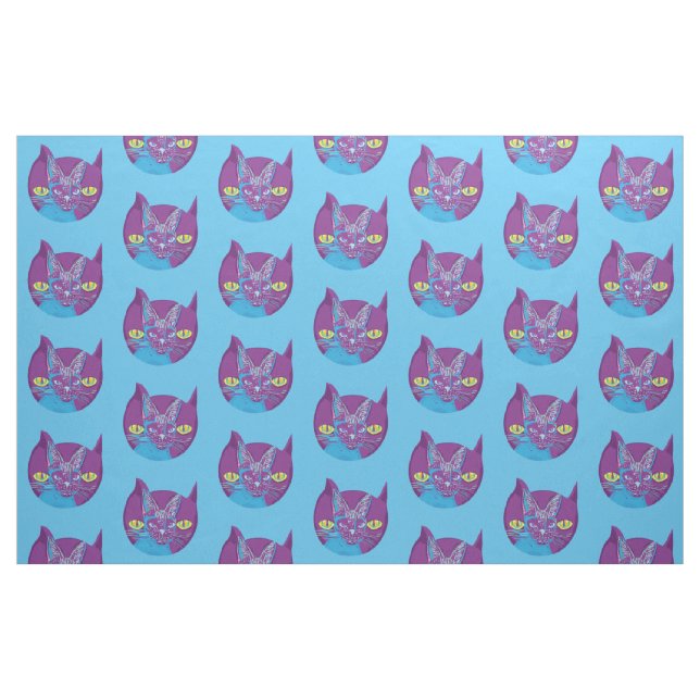 Schrodinger's cat, artistic fabric (Fat Quarter)
