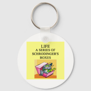 schrodinger's cat box joke key ring