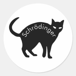 Schrödinger's cat classic round sticker