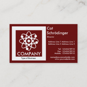 Schrödinger's Cat - Dark Red Business Card