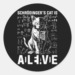 Schrodinger's Cat Dead And Alive Physics  Classic Round Sticker