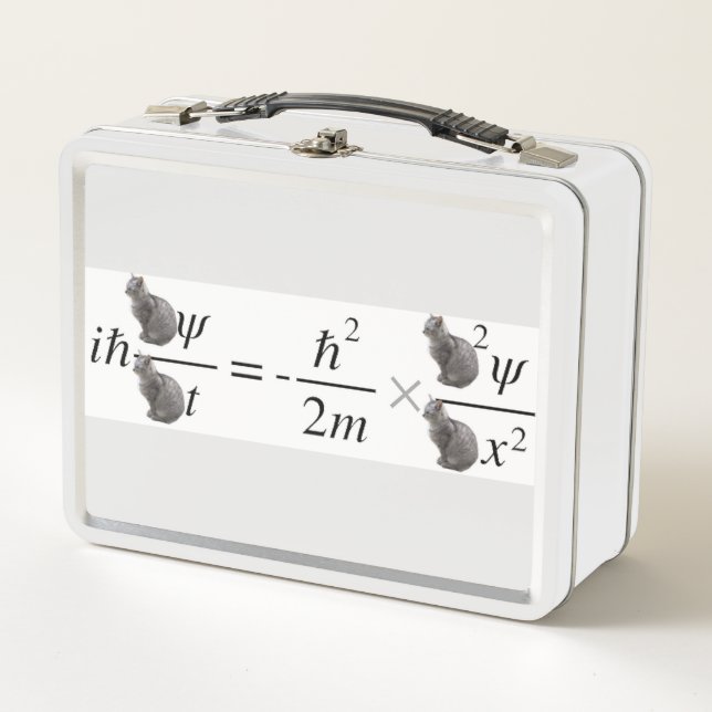 Schrodinger's cat metal lunch box (Front)