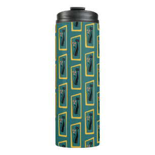 Schrödinger's Cat Mid Century Modern dark blue Thermal Tumbler