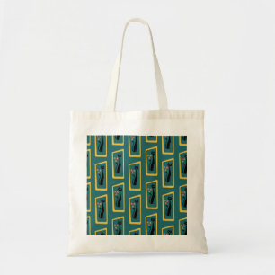 Schrödinger's Cat Mid Century Modern dark blue Tote Bag