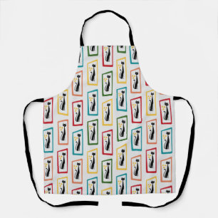Schrödinger's Cat Mid Century Modern multicolored Apron