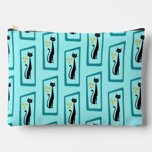 Schrödinger's Cat Mid Century Modern pale blue Accessory Pouch