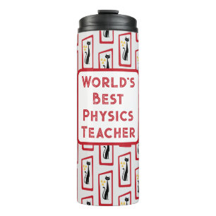 Schrödinger's Cat Mid Century Modern red Thermal Tumbler