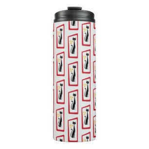Schrödinger's Cat Mid Century Modern red Thermal Tumbler