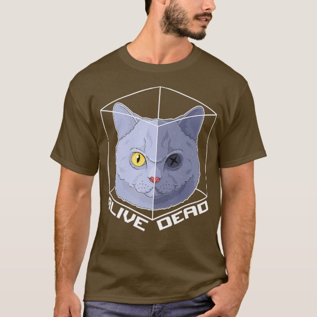 Schrodingers Cat Paradox Quantum Mechanics T-Shirt (Front)
